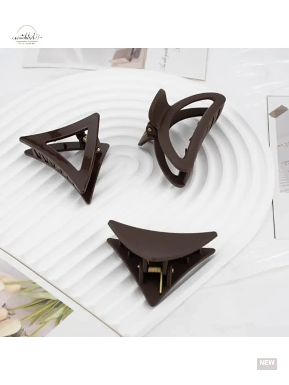 9 Medium Hair Clips Set with Brush Non-Slip Acrylic Clips for Thin Hair Styling